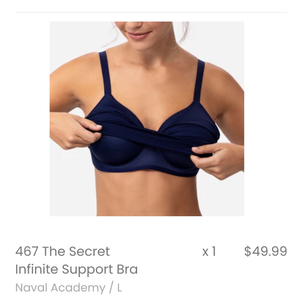 Wireless Navy Blue Everyday Bra - Smooth Support - Picture 4 of 12